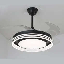 Ventilador de techo Safi LED 1X36w + 1X30w 3CCT acabado negro estilo moderno aspas plegables motor DC 106cm Ø