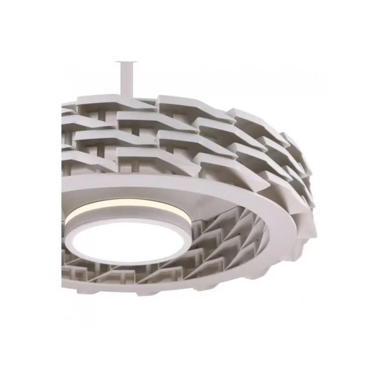 Ventilador de techo Slice blanco LED 24w 3CCT acabado blanco estilo moderno plafón con ventilador motor DC 54cm Ø