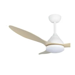 Ventilador de techo Stel blanco/claro LED 20W 3CCT acabado blanco aspas efecto madera estilo moderno motor DC 120cm Ø