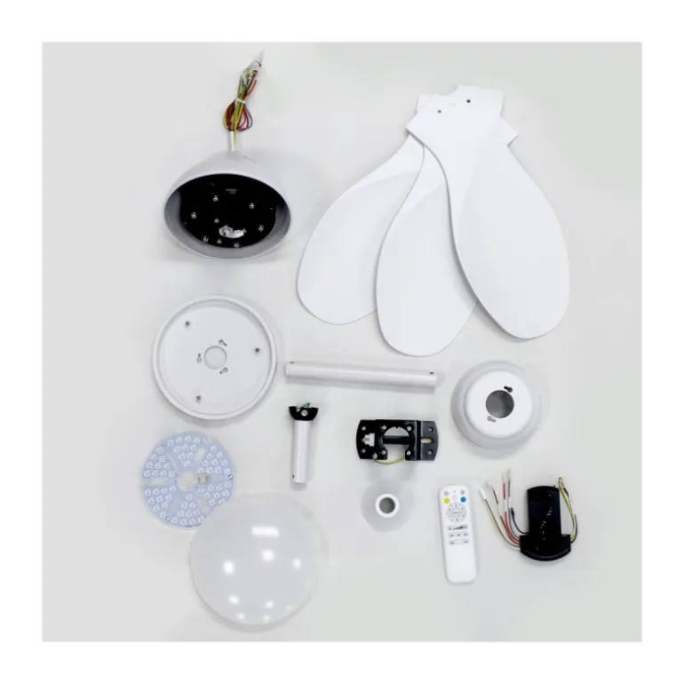 Ventilador de techo Stel Mini blanco LED 20w 3CCT acabado blanco estilo moderno motor DC 92cm Ø
