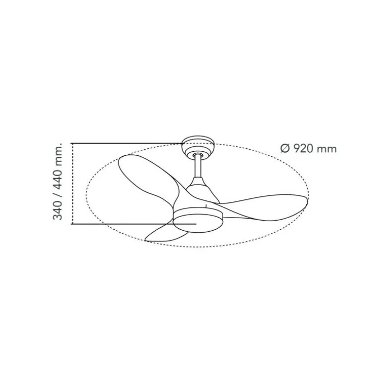 Ventilador de techo Stel Mini blanco/madera LED 20w 3CCT acabado blanco aspas efecto madera estilo moderno motor DC 92cm Ø