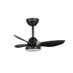 Ventilador de techo Stel Mini S negro LED 20w 3CCT acabado negro estilo moderno motor DC 80cm Ø