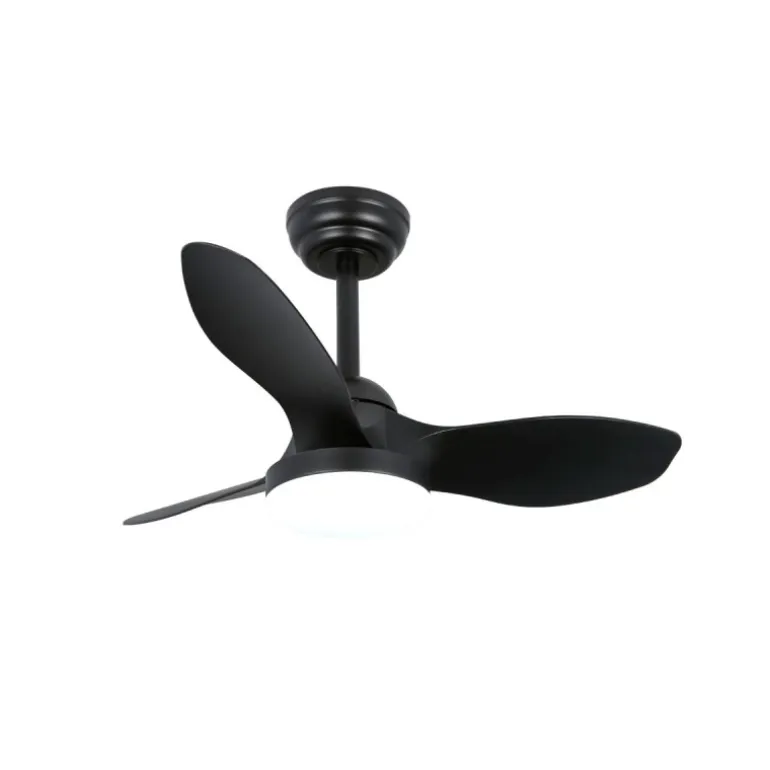 Ventilador de techo Stel Mini S negro LED 20w 3CCT acabado negro estilo moderno motor DC 80cm Ø
