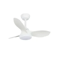 Ventilador de techo Stel S blanco LED 20W 3CCT acabado blanco estilo moderno motor DC 80cm Ø