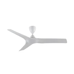 Ventilador de techo Storm IP44 Sin luz acabado blanco motor AC 3 velocidades para exterior 132cm Ø