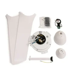 Ventilador de techo Storm IP44 Sin luz acabado blanco motor AC 3 velocidades para exterior 132cm Ø