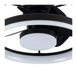 Ventilador de techo Strike negro LED 50w 3CCT acabado negro estilo moderno plafón ventilador motor DC 49cm Ø