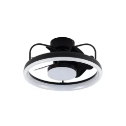 Ventilador de techo Strike negro LED 50w 3CCT acabado negro estilo moderno plafón ventilador motor DC 49cm Ø