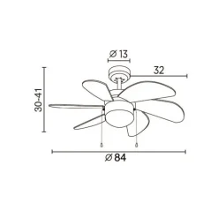 Ventilador de techo Tabit plata 1xE27 acabado plata aspas acabado plata estilo moderno motor AC 84cm Ø