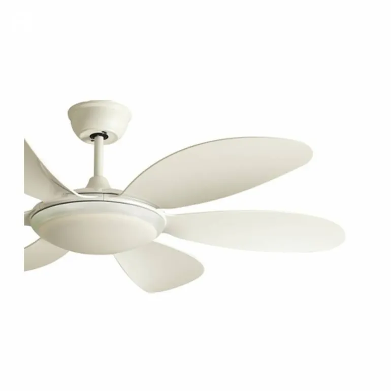 Ventilador de techo Tanik blanco LED 24w 3CCT acabado blanco estilo moderno motor DC 115cm Ø