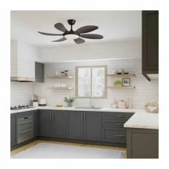 Ventilador de techo Tanik marrón LED 24w 3CCT acabado marrón estilo moderno motor DC 115cm Ø