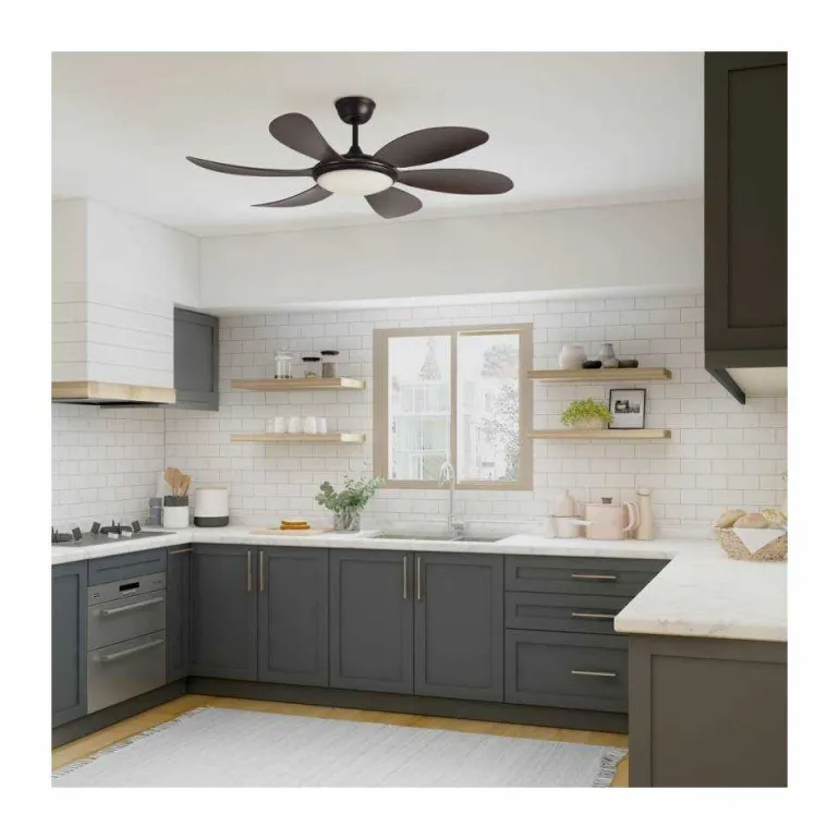 Ventilador de techo Tanik marrón LED 24w 3CCT acabado marrón estilo moderno motor DC 115cm Ø