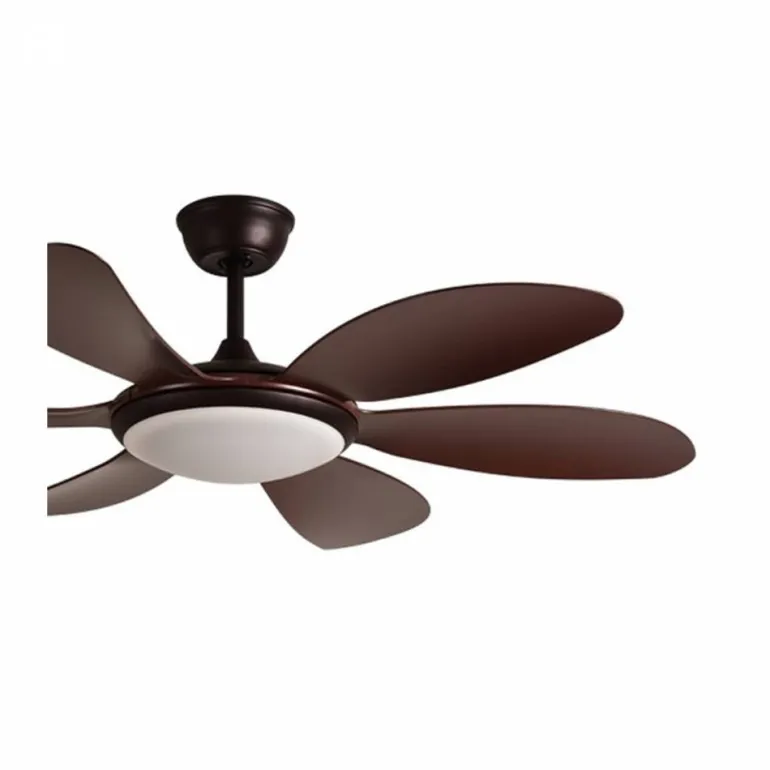 Ventilador de techo Tanik marrón LED 24w 3CCT acabado marrón estilo moderno motor DC 115cm Ø