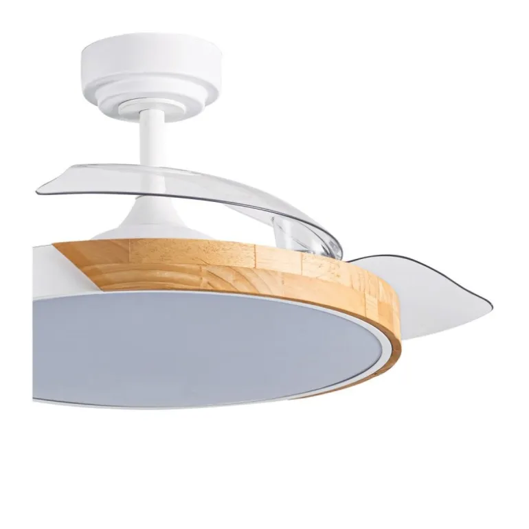 Ventilador de techo Taoro blanco LED 72w 3CCT acabado blanco estilo moderno aspas plegables motor DC 106cm Ø