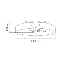 Ventilador de techo Tivoli marrón LED 50w 3CCT acabado marrón estilo rústico plafón ventilador motor DC 50cm Ø