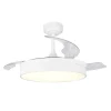 Ventilador de techo Tornado blanco LED 72w 3CCT acabado blanco estilo moderno aspas plegables motor DC 106cm Ø