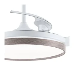 Ventilador de techo Venus blanco/ceniza LED 72w 3CCT acabado blanco/ceniza estilo moderno aspas plegables motor DC 106cm Ø